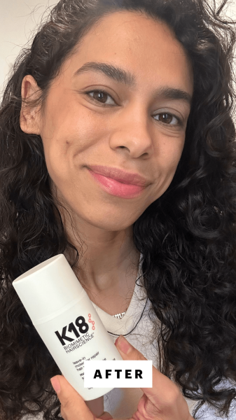 Shipin after applying K18's LeaveIn Molecular Hair Mask